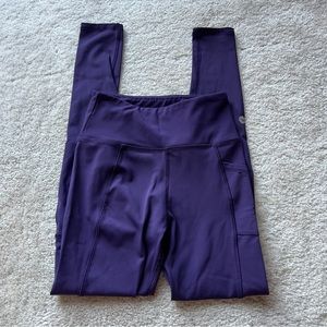 X by Gottex Studio dark purple full-length activewear leggings